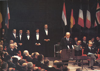 Jack Lynch speaking at the signing of the Treaty of Accession to the EEC, on January 22, 1972